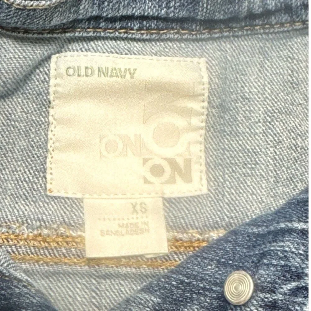 Old Navy Denim Crop Jean Jacket Girl's Size XS 4/5